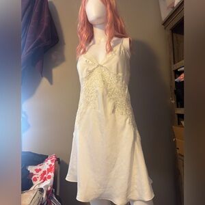 Mystique intimates white/cream embroidery embellished lingerie/slip